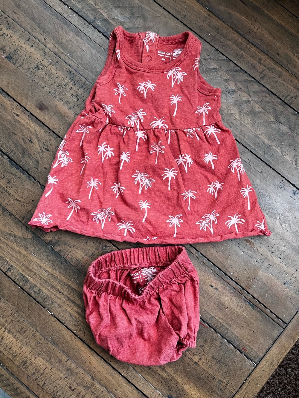 Baby Palm-Print Tank Dress with Bloomers